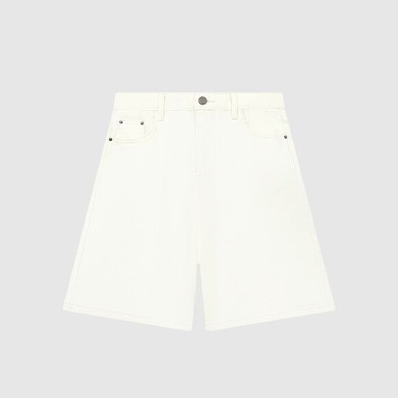 B.Sure White Simple Denim Shorts - Picture 1 of 4